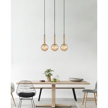 Trattino Glass Orb 3 Light Linear Pendant